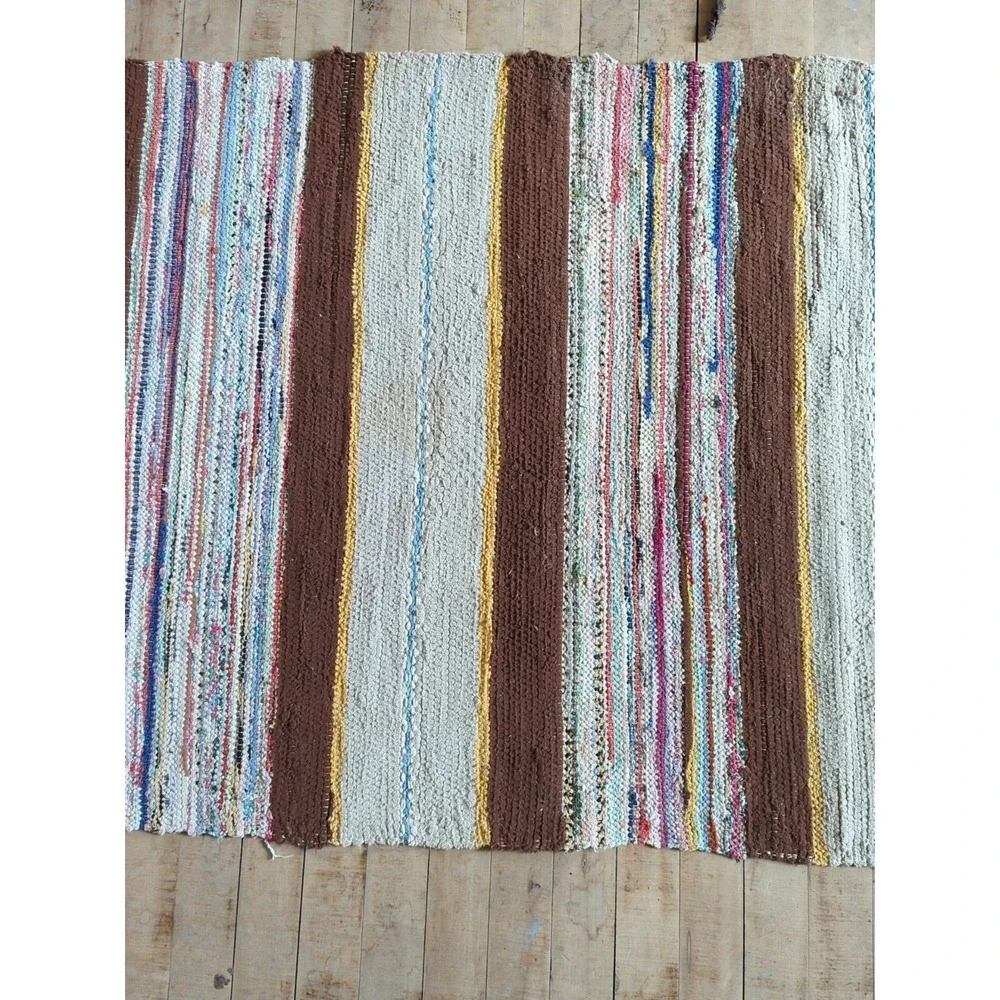 Antique Imported‎ Swedish Hand Made Rag Rug Runner (29.5